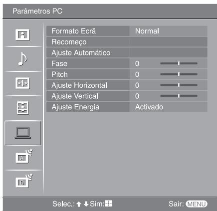 SONY KDL-32V2000 - Menu Parâmetros PC - 1