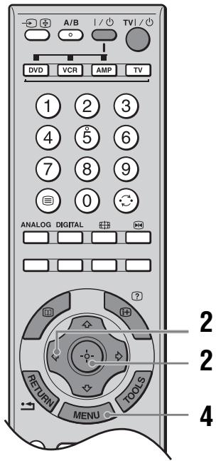 A/B TV DVD VCR AMP TV 1 2 3 4 5 6 7 8 9 0 ANALOG DIGITAL RETURN MENU TOOLS 2 2 4