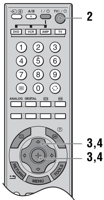 A/B TV DVD VCR AMP TV 1 2 3 4 5 6 7 8 9 0 ANALOG DIGITAL RETURN MENU TOOLS 2 3,4 3,4