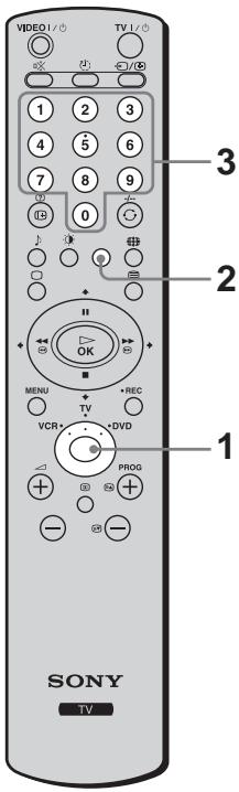 SONY KLV-17HR2 - Einstellen der Fernbedienung auf einen Videorecorder bzw. ein DVD-Gerät - 5