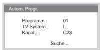 SONY KLV-17HR2 - Einschalten des Fernsehgeräts und automatisches Einstellen von Fernsehkanänen - 13