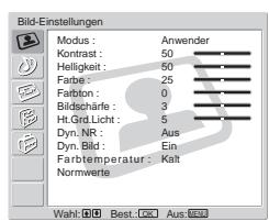 SONY KLV-17HR2 - Arbeiten mit dem Menüsystem - 5