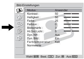 SONY KLV-17HR2 - Arbeiten mit dem Menüsystem - 6