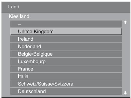 Land Kies land United Kingdom Ireland Nederland Belgïe/Belgique Luxembourg France Italia Schweiz/Suisse/Svizzera Deutschland