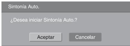 Sintonía Auto. ¿Desea iniciar Sintonía Auto.? Aceptar Cancelar