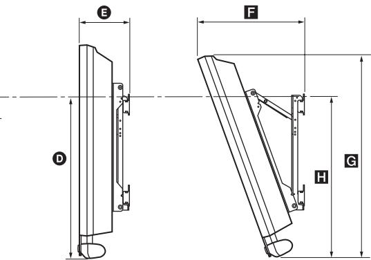 SONY KDL-40Z4500 - Tabel met installmentafmetingen - 2