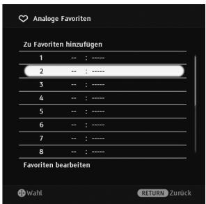 SONY KDL-52V5500 - Analoge Favoriten - 1