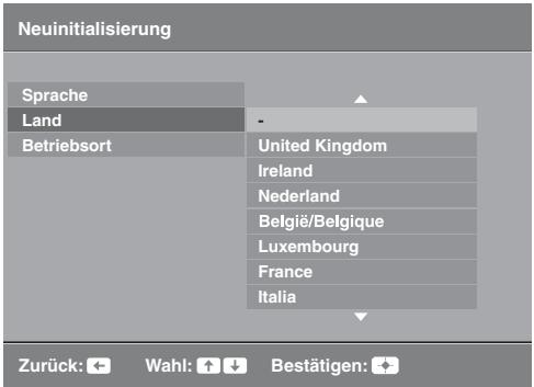 SONY KDL-32P3500 - 7: Auswahlen der Menüsprache, des Landes/der Region und des Betriebsortes - 5