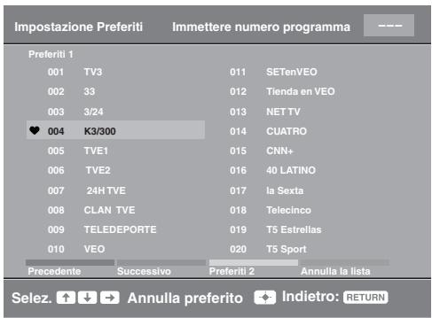 SONY KDL-32S5550 - Uso dell'Elenco Preferiti Digitali DVB\* - 1