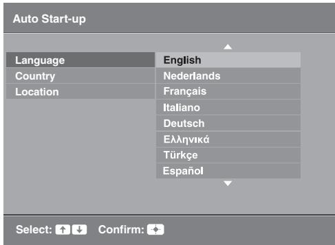 SONY KDL-32S5550 - 6: Auswählen der Menüsprache, des Landes/der Region und des Betriebsortes - 3