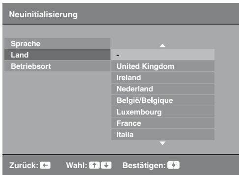 SONY KDL-32S5550 - 6: Auswählen der Menüsprache, des Landes/der Region und des Betriebsortes - 4