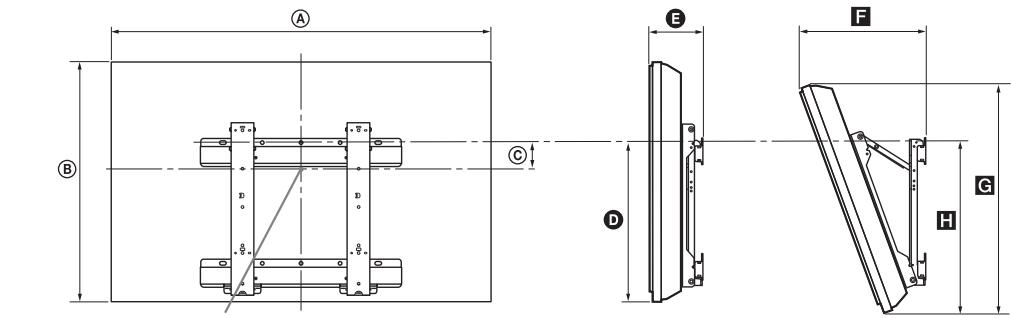 SONY KDL-32S5550 - Tabel met installatie-afmetingen - 1