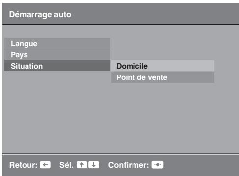 SONY KDL-32S5550 - : Sélection de la langue, du pays ou de la région et de la situation - 5