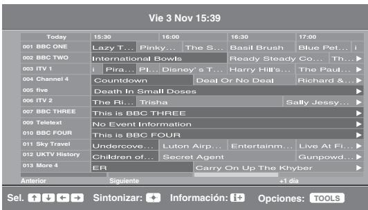 SONY KDL-32S5550 - Utilización de la Guía de programas electrónica digital (EPG) DVB3\* - 1