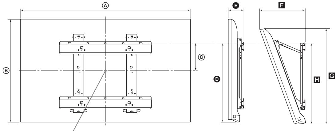 SONY KDL-40EX521 - Tabla de dimensiones de instalación del televisor - 1