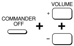 COMMANDER OFF + VOLUME + -