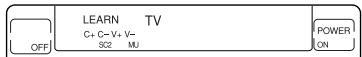 LEARN TV C+ C- V+ V- SC2 MU OFF POWER ON