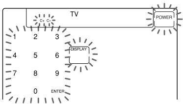 TV POWER 1 2 3 4 5 6 DISPLAY 7 8 9 0 ENTER