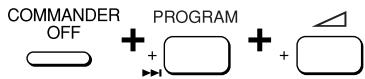 COMMANDER OFF + PROGRAM + -