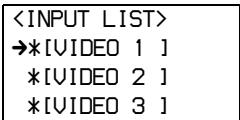 SONY RM-LJ312 - Move the easy scroll key to select "INPUT LIST", then press the key to enter the selection. - 1