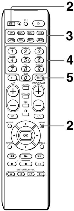 SET TV CVD SAT CBS VCR CD TAPS AMP VIDEO VIDEO AUX 1 2 3 TUNER CD TAPE 4 5 6 MD TV PICO 7 8 9 -/- 0 ENT DIGITAL PROGRAM + ANALOG - - GUIDE MENU OK RETURN TOOLS ← → ← ← → ← SYSTEM CONTROL A B C D