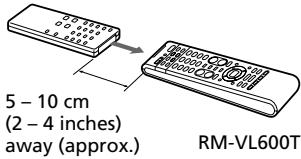 5 - 10 cm (2 - 4 inches) away (approx.) RM-VL600T