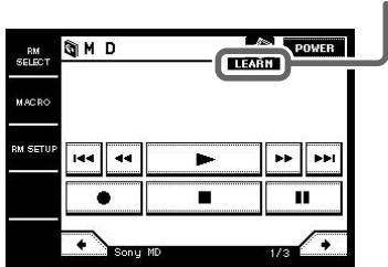 SONY RM-TP1 - Touch LEARN in the pull-down menu. - 1