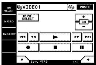 SONY RM-TP1 - Touchez la commande (appareil) que vous voulez enregistrer (par exemple "VIDEO1"). - 1