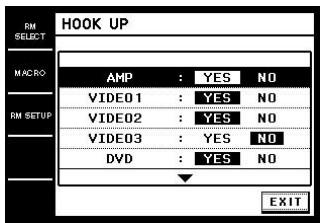 SONY RM-TP1 - Touchez HOOK UP dans le menu déroulant. - 1