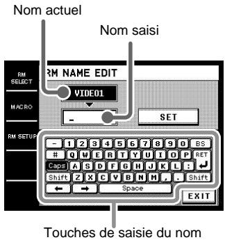 SONY RM-TP1 - Touchez NAME EDIT sur le menu déroulant. - 1