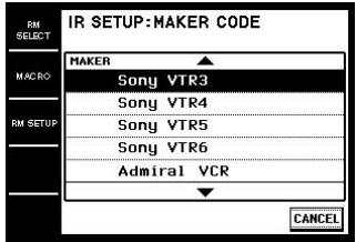 SONY RM-TP1 - Select the component category ("VCR" for example). - 1