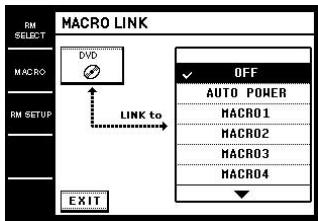 SONY RM-TP1 - Touch MACRO LINK in the pull-down menu. - 1