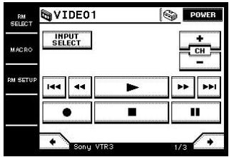 SONY RM-TP1 - Touch the remote (component) you want to register ("VIDEO1" for example). - 1