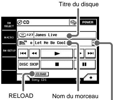 SONY RM-TP1 - Selectionnez le lecteur CD ou la platine MD sur l'écran RM SELECT. - 1