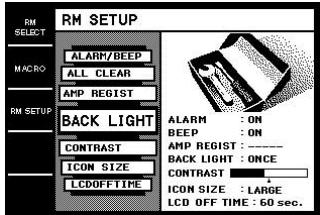 SONY RM-TP1 - RM SETUP screen - 1