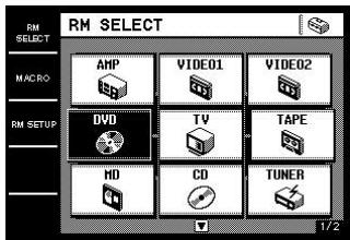 SONY RM-TP1 - Turn the jog dial to select the remote (component) you want to link to the Macro Play ("DVD" for example). - 1