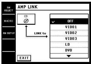 SONY RM-TP1 - Touch AMP LINK in the pull-down menu. - 1