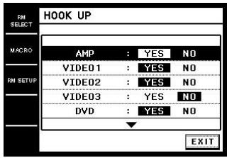 SONY RM-TP1 - Touch HOOK UP in the pull-down menu. - 1