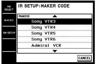 SONY RM-TP1 - Sélectionnéz la catégorie (d'appareils) (par exemple "VCR"). - 1