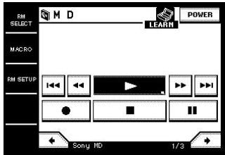 SONY RM-TP1 - Touch LEARN in the pull-down menu. - 3