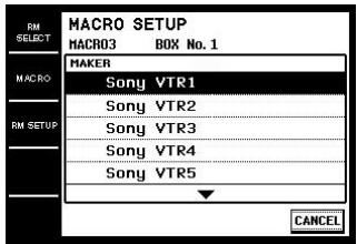 SONY RM-TP1 - Select the category ("VCR" for example). - 1