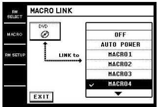 SONY RM-TP1 - Sélectionnez la macro (par exemple "MACRO4") qui doit être reliée à la commande (appareil). - 1