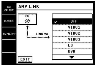 SONY RM-TP1 - Touchez AMP LINK dans le menu déroulant. - 1