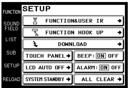 SONY RM-TP501 - Toque SETUP. - 2