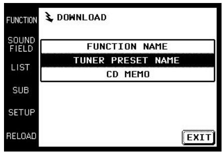 SONY RM-TP501 - Importation des données de l'ampli-tuner - 1