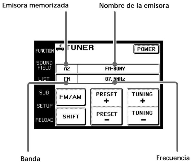 SONY RM-TP501 - Ejempio: Control del sintonizador - 1