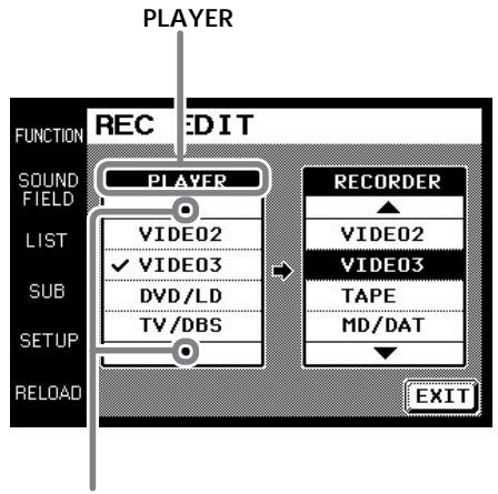 SONY RM-TP501 - Touchez l'écran pour sélectionner le lecteur (dans notre cas CD). - 1