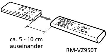 SONY RM-VZ950T - Beispiel: So belegen Sie die VCR-Taste (Wiedergabe) dieser Fernbedienung mit dem Wiedergabesignal eines bestimmten Geräts - 1