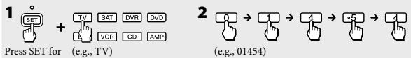 SONY RM-VLZ620T - Setting the manufacturer's code (page 12) - 1