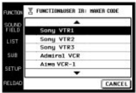 SONY RM-TP503 - Seleccione CATEGORY. - 1